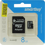SmartBuy <SB8GBSDCL4-01> microSDHC 8Gb Class4 + microSD-->SD Adapter