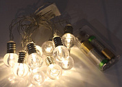 NEON-NIGHT <304-015> Гирлянда "Лампочки" (2xAA, 1.5м, 10LED)
