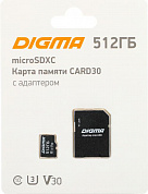 Digma <DGFCA512A03> microSDXC 512Gb UHS-I U3 Class10 V30 + microSD-->SD Adapter