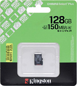 Kingston <SDCS3/128GBSP> microSDXC Memory Card 128Gb A1 V10 UHS-I U1