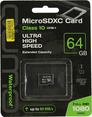 Qumo <QM64GMICSDXC10U1NA> microSDXC 64Gb Class10 UHS-I U1