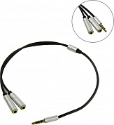 Кабель-переходник 4-pin Jack3.5-M --> 2xJack3.5-F (phone + mic)