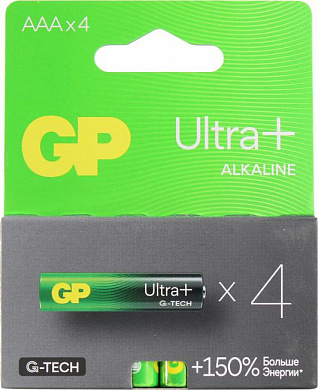 GP Ultra+ 24AUPA21-2CRSB4 (LR03) Size AAA, щелочной (alkaline) <уп. 4 шт>