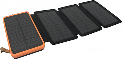 Внешний аккумулятор KS-is Power Bank KS-332 Orange (2xUSB 2А, 10000mAh,2 адаптера,фонарь,солнечная панель,Li-Pol)