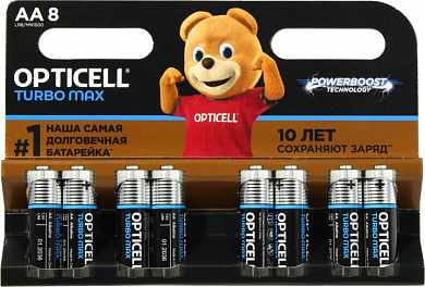OPTICELL TURBO MAX <250494> (LR6) Size AA, 1.5V, щелочной (alkaline) <уп. 8 шт>