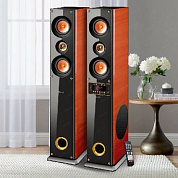 Колонки Ginzzu GM-327 R/L (2x100W, дерево, Bluetooth, USB, SD, FM, ПДУ) 2ч