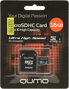 Qumo <QM16GMICSDHC10U1> microSDHC 16Gb UHS-I + microSD-->SD Adapter