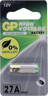 GP 27A Super  (MN27) 12V, щелочной (alkaline)