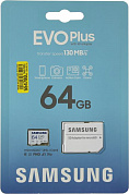 Samsung EVO Plus <MB-MC64KA> microSDXC Memory Card 64Gb Class10 UHS-I U3+microSD--> SD Adapter