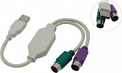 KS-is Apst <KS-011> Кабель-адаптер USB -> 2x PS/2 (для подключения PS/2 клавиатуры и мыши к USB порту)