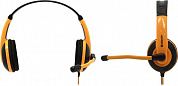 Наушники с микрофоном Defender Warhead G-120 Black/Orange(шнур 2м, с регулятором громкости) <64099>