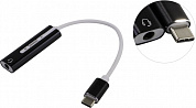 Orient <AU-05PLB> USB-С адаптер для наушников с микрофоном (регул.громкости, управление медиаплеером)