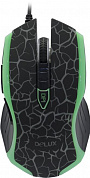 DELUX Optical Mouse <M556 Black/Green crack lacquer 2400dpi> (RTL) USB 6btn+Roll
