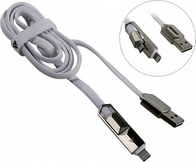 ACD <ACD-U924-PMW> Кабель USB AM-->micro-B/Lightning 1м