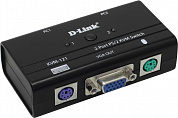 D-Link <KVM-121> 2-Port PS/2 KVM Switch (клавиатураPS/2+мышьPS/2+VGA15pin)(+2 кабеля)