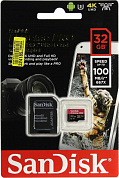 SanDisk Extreme Pro <SDSQXCG-032G-GN6MA> microSDHC Memory Card 32Gb UHS-I U3 + microSD--> SD Adapter