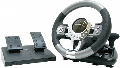 Руль Defender Forsage (Vibration, рулевое колесо, педали, рычаг КПП, 8поз.перекл.,12кн., USB) <64367>
