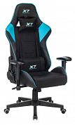 A4Tech X7 <GG-1100> Кресло игровое (текстиль/эко.кожа, чёрный/голубой) <1534205>