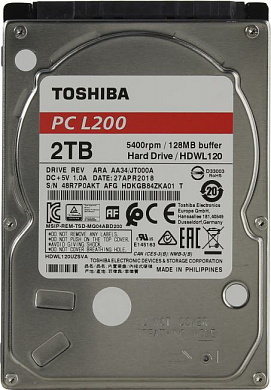 HDD 2 Tb SATA 6Gb/s TOSHIBA L200 <HDWL120UZSVA> 2.5" 5400rpm 128Mb