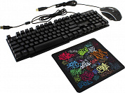 OKLICK GMNG Keyboard & Optical Mouse <400GMK> (Кл-ра, USB+Мышь 3кн, Roll, USB) <1546779>