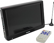 Hyundai <H-LCD1000> Портативный телевизор (LCD 10", 1024x600, USB, microSD, DVB-T/T2, ПДУ, 1200мАч)