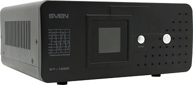 UPS 1000VA SVEN <RT-1000 Black> LCD, 2 евро розетки, без АКБ