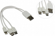 KS-is <KS-478W-0.2> Кабель USB AM --> micro-B/USB-C/Lightning 0.2м