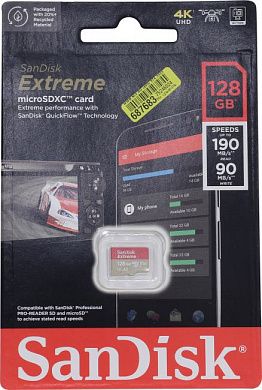 SanDisk Extreme <SDSQXAA-128G-GN6MN> microSDXC Memory Card 128Gb UHS-I U3 V30 A2