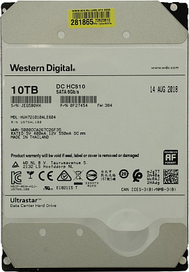 HDD 10 Tb SATA 6Gb/s Western Digital/HGST Ultrastar He10 <HUH721010ALE604 > 3.5" 7200rpm 256Mb