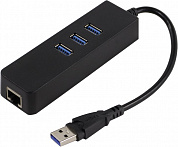 KS-is <KS-405> USB3.0 Hub  3 port, LAN, подкл. USB