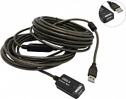VCOM <VUS7049-15м> Кабель удлинительный активный USB 2.0-repeater A-->A 15м