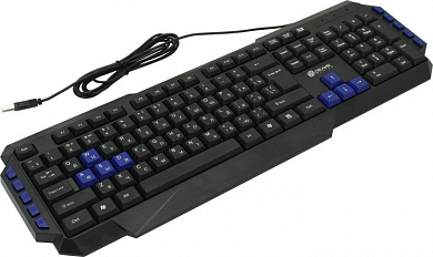 Клавиатура OKLICK 750G Black-Blue <USB> 104КЛ+10КЛ М/Мед  <337452>