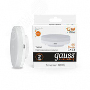 GAUSS 83813 Лампа светодиодная LED 13 Вт 890 Лм 3000К теплая GX53 таблетка Elementary Gauss (83813)