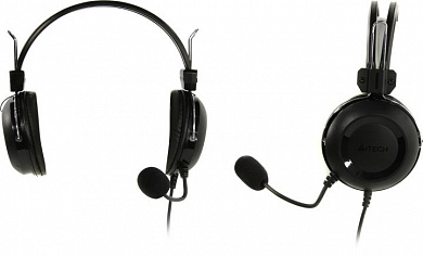 Наушники с микрофоном A4Tech HU-35 Black (шнур 2м, USB, с регулятором громкости)