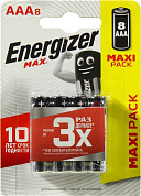Energizer MAX <410228> (LR03) Size "AAA", 1.5V, щелочной  (alkaline)  <уп. 8 шт>