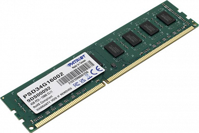 Patriot Signature Line <PSD34G16002> DDR3 DIMM 4Gb <PC3-12800> CL11