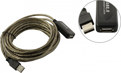ExeGate <EX-UAE-AMAF-5.0> Кабель удлинительный активный USB 2.0-repeater A-->A 5м <EX294766RUS>