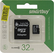 SmartBuy <SB32GBSDCL10-01> microSDHC 32Gb Class10 + microSD-->SD Adapter