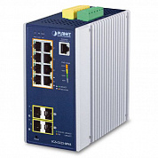 PLANET IGS-5225-8P4S IP30 Industrial L2+/L4 8-Port 1000T 802.3at PoE+ 4-port 100/1000X SFP Full Managed Switch 