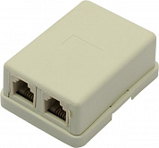Розетка внешняя двойная телефонная RJ-11(6P4C)