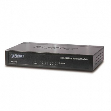 PLANET FSD-803  8-Port 10/100Mbps Fast Ethernet Switch,Metal