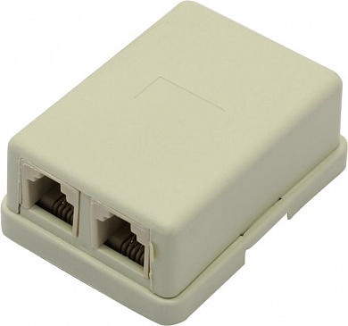 Розетка внешняя двойная телефонная RJ-11(6P4C)