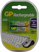 Аккумулятор GP 75AAAHC-2 (1.2V,750mAh) NiMh, Size "AAA" <уп. 2 шт>