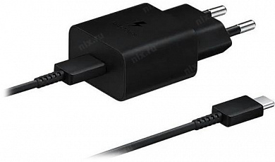 Samsung <EP-T1510XBEGEU> Зарядное устройство USB-C (Вх. AC100-240V, DC5/9V, 15W, USB-C, кабель USB-C)