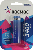Аккумулятор Космос КОС18650Li-Ion34PBL1 (3.7V, 3400mAh) Li-Ion,Size "18650"