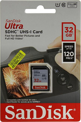 SanDisk Ultra <SDSDUN4-032G-GN6IN> SDHC Memory Card 32Gb UHS-I U1