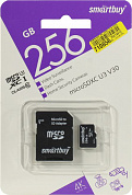 SmartBuy <SB256GBSDCCTV> microSDXC 256Gb Class10 UHS-I U3 V30 +microSD-->SD Adapter