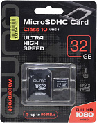 Qumo <QM32GMICSDHC10U1> microSDHC 32Gb UHS-I U1 + microSD-->SD Adapter