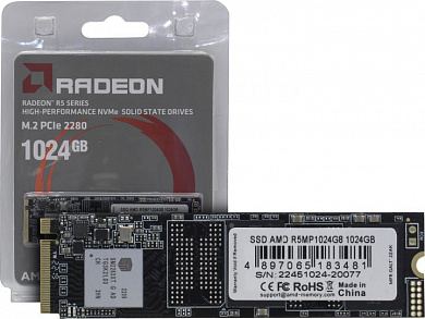 SSD 1 Tb M.2 2280 M AMD Radeon R5 <R5MP1024G8> 3D TLCNVMe, 3D TLC, RTL
