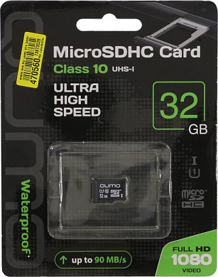 Qumo <QM32GMICSDHC10U1NA> microSDHC 32Gb Class10 UHS-I U1